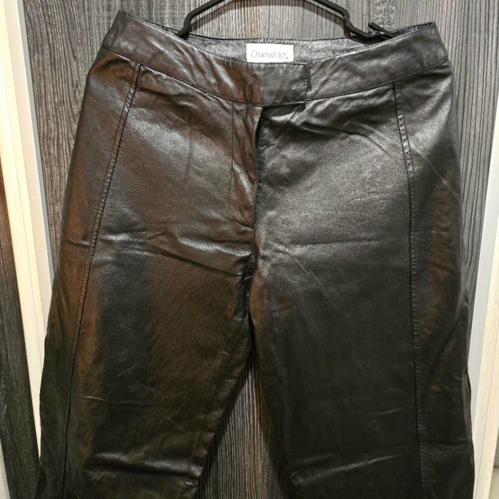 Vintage Chadwick’s Leather Pants | Black Real Leather, Straight Leg